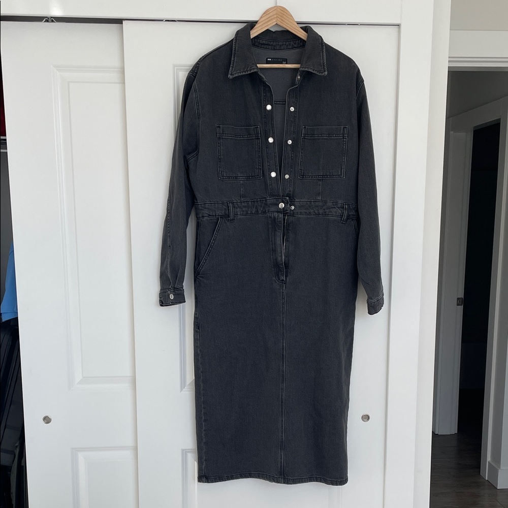 ASOS Black Denim Midi Dress